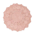 Tapis rond rose Cochin Blush cousu main 120 cm
