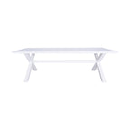 Table à manger d'extérieur Blake en aluminium, blanc brillant, 240 cm