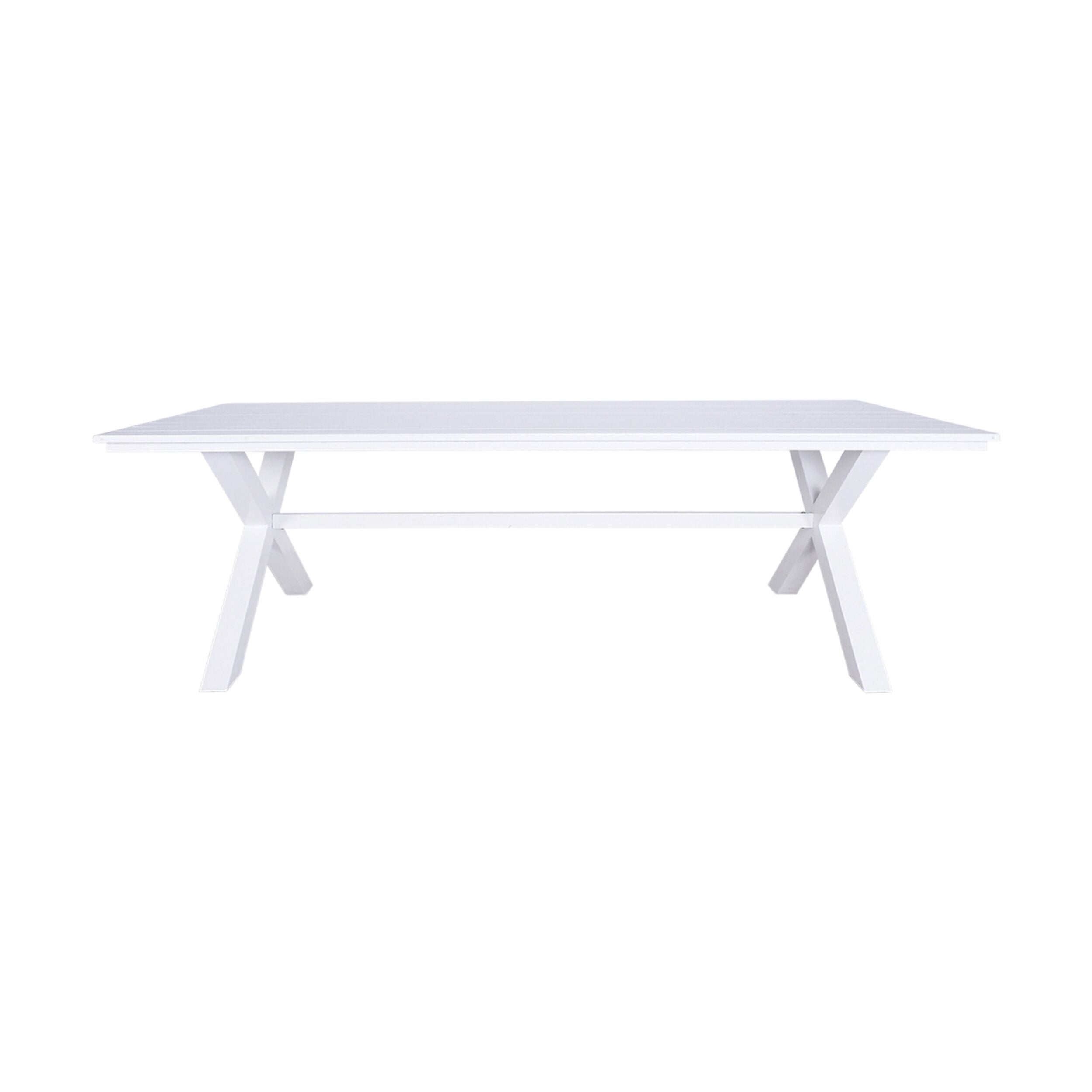 Blake Outdoor Aluminium Dining Table Gloss White 240cm