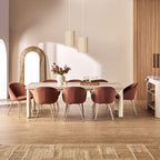 Chaise de salle à manger Aubrey en velours caramel