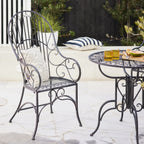 Chaise de jardin Arles Bistro française en acier noir mat