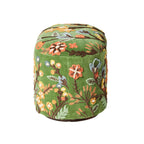 Freya, velours ottoman brodé vert