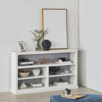 Bibliothèque basse en bois Armand Hamptons Blanche 90x155cm