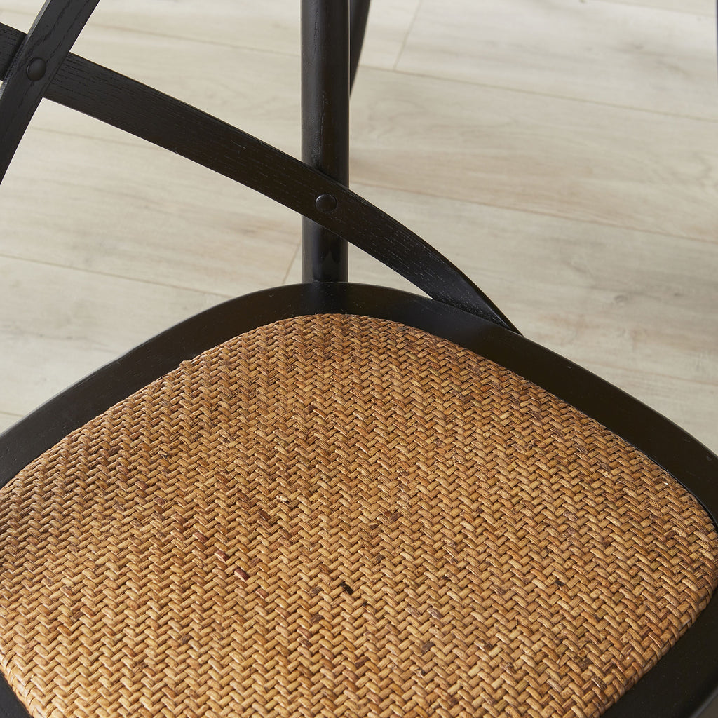 Provincial Cross Back Dining Chair Black