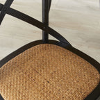 Chaise de salle à manger provinciale à dossier croisé noire