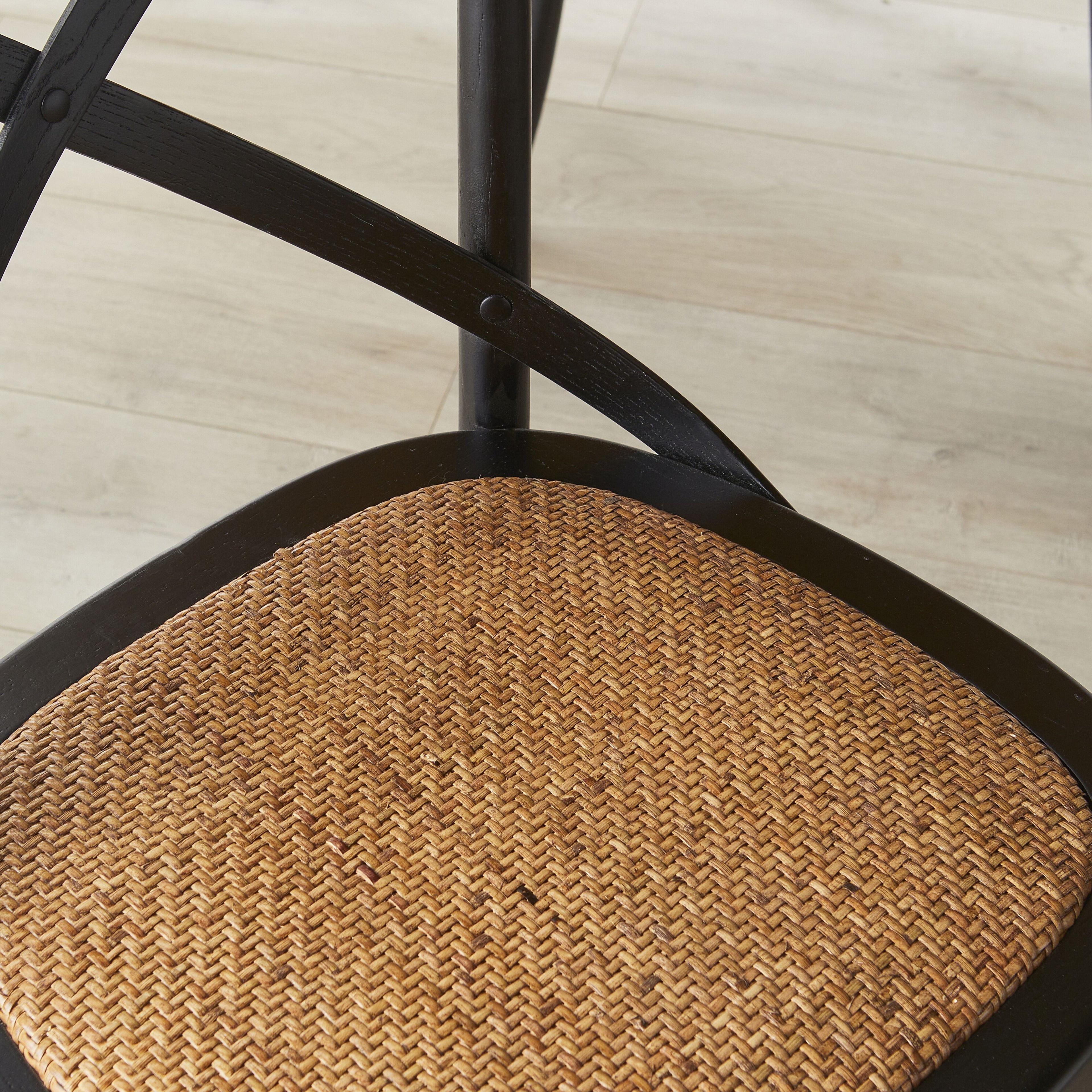 Provincial Cross Back Dining Chair Black