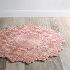 Tapis rond rose Cochin Blush cousu main 120 cm