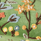 Freya, velours ottoman brodé vert