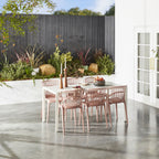 Chaise de salle à manger rembourrée Romy Coastal, Blush rosé