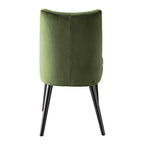 Chaise de salle à manger en velours vert olive