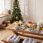 Table à manger en teck recyclé à piètement croisé, bois massif, naturel, 260 cm