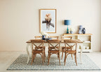 Tapis Casablanca en mélange de laine tufté à la main, coloris bleu canard, 240x300cm
