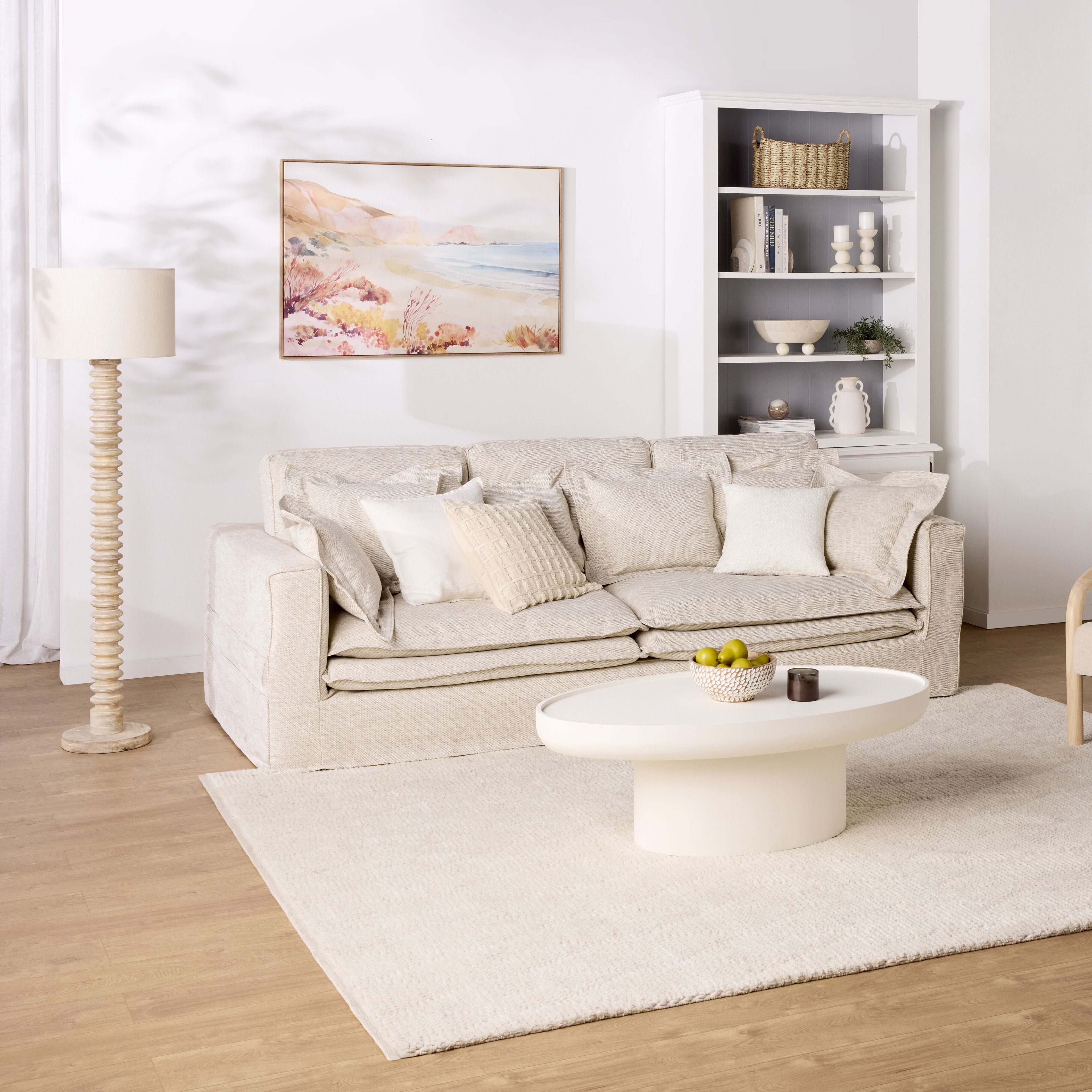 Armand Hamptons Timber 2 Door Library Shelving Unit White 124x240cm
