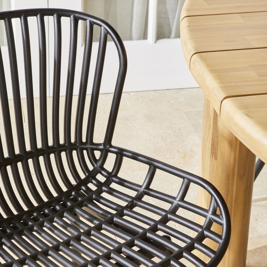 Lini Outdoor Aluminium Stackable Dining Chair Matte Black