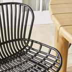 Chaise de salle à manger empilable Lini en aluminium d'extérieur noir mat