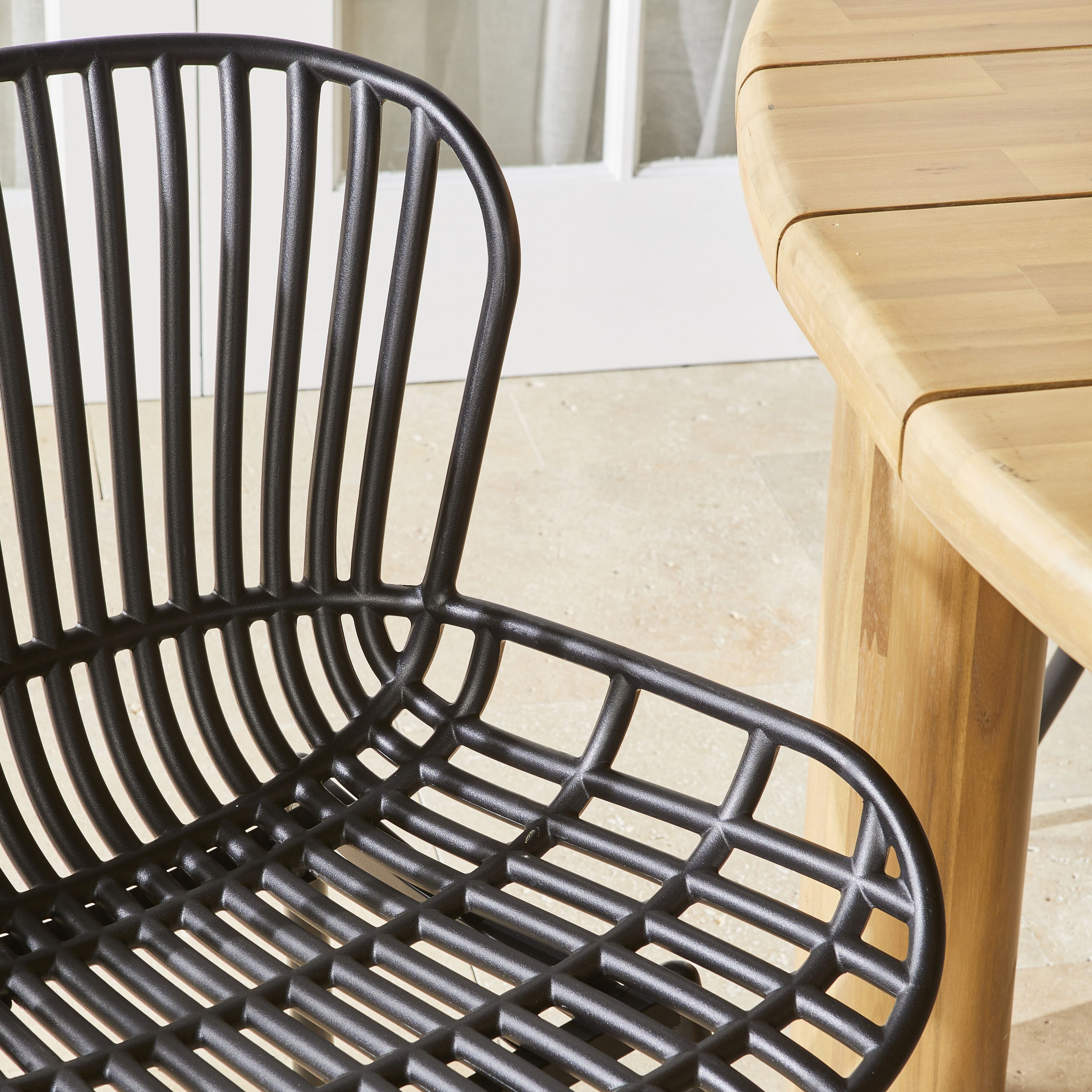 Lini Outdoor Aluminium Stackable Dining Chair Matte Black