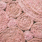 Tapis rond rose Cochin Blush cousu main 120 cm