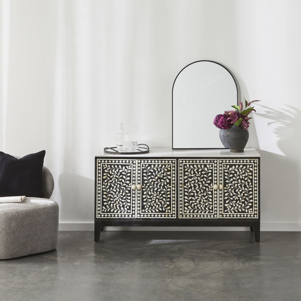 Bone Inlay Sideboard Black
