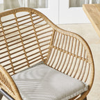 Chaise de salle à manger d'extérieur en osier et rotin naturel