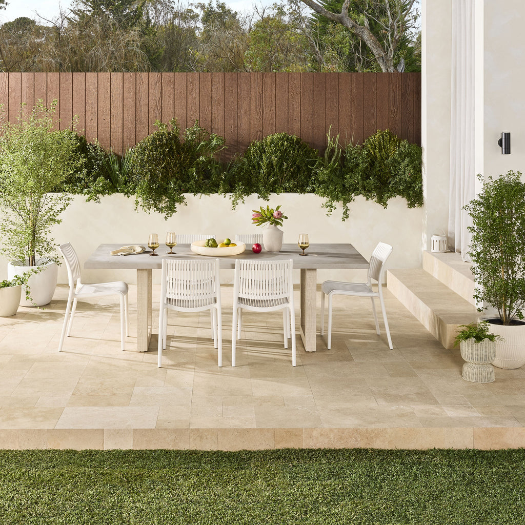 Mantara Outdoor Teak Timber Dining Table Natural 220cm