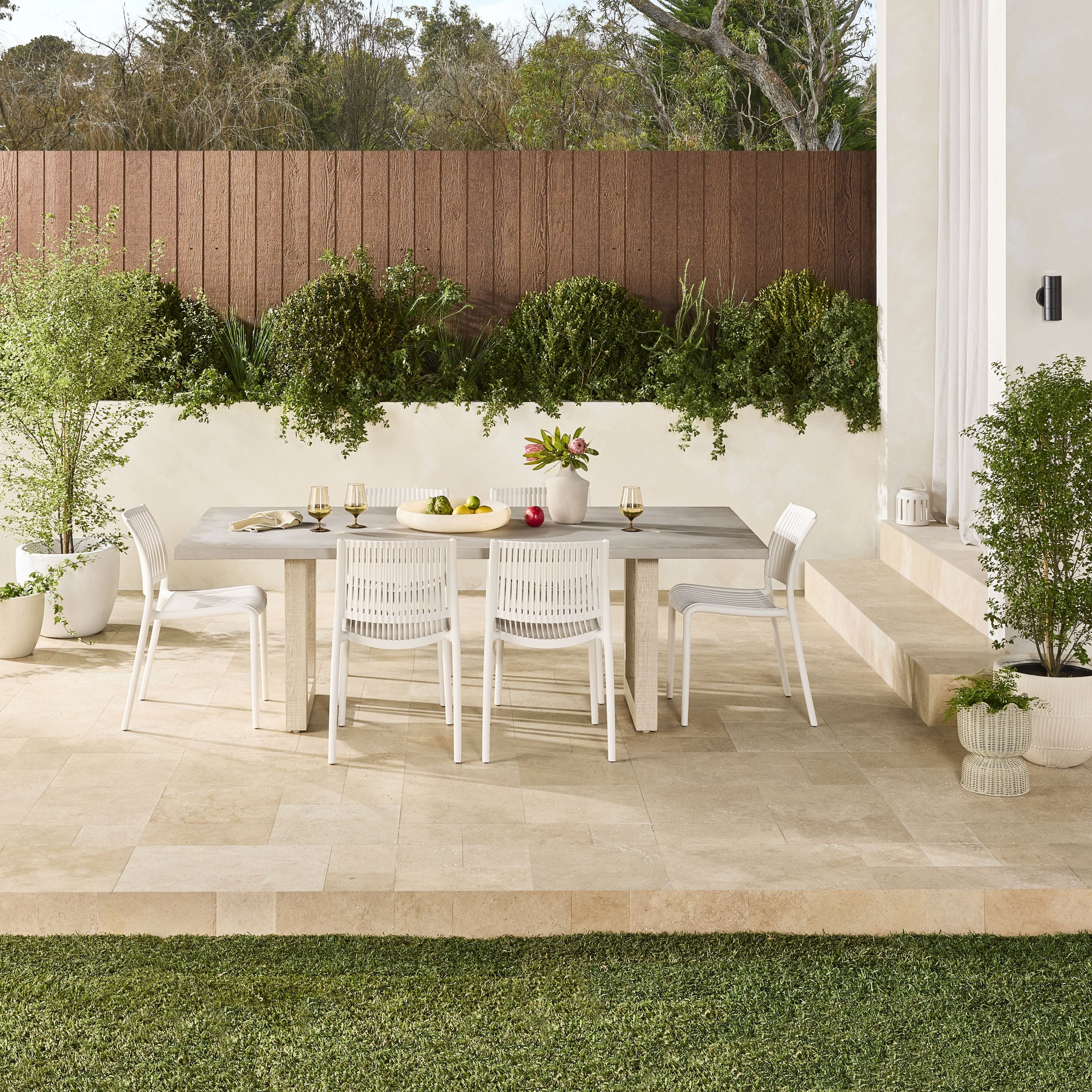 Mantara Outdoor Teak Timber Dining Table Natural 220cm