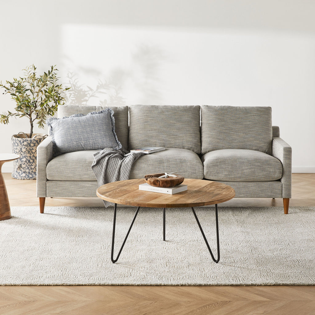 Parker Round Solid Timber Coffee Table Natural Walnut