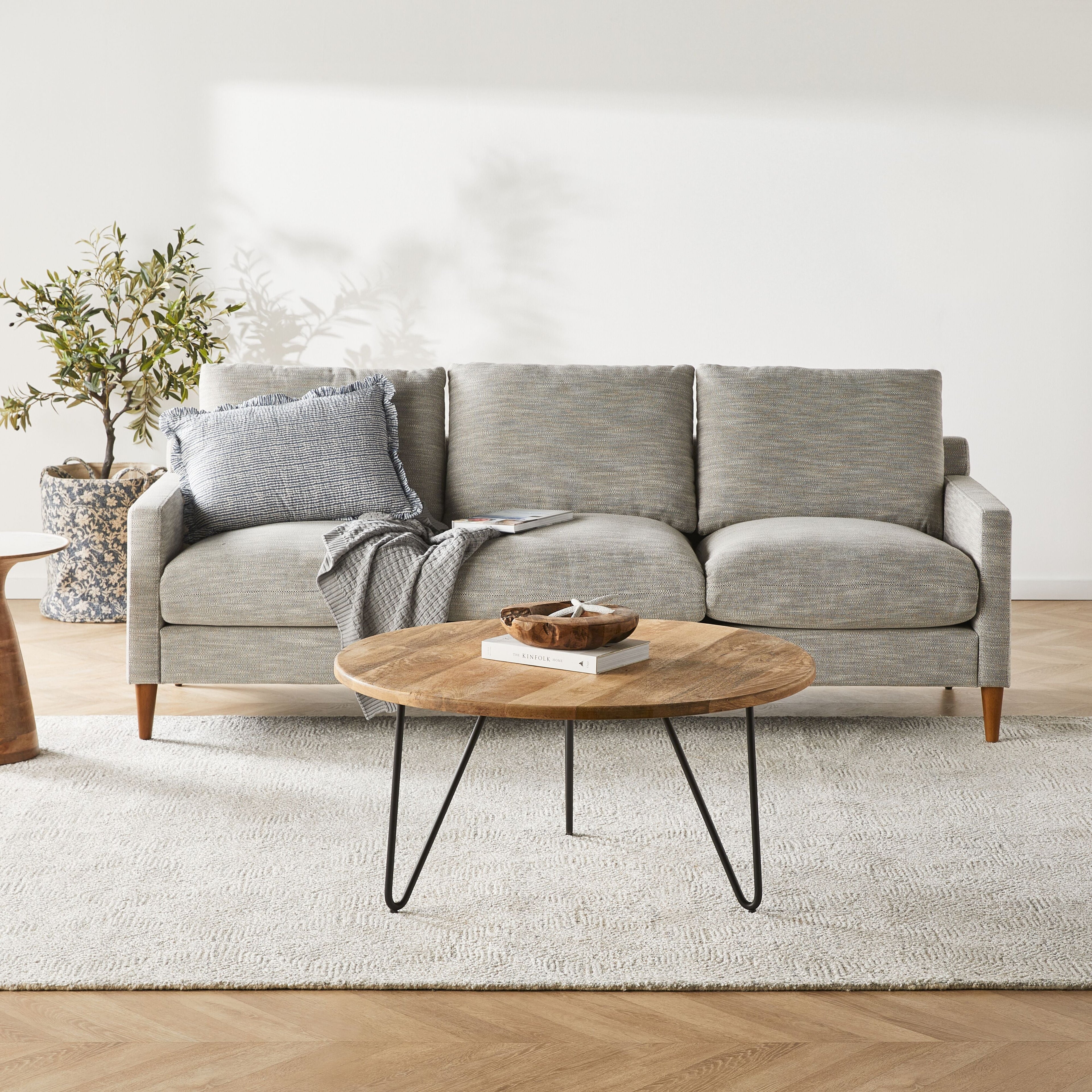 Parker Round Solid Timber Coffee Table Natural Walnut