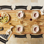 Table de salle à manger en bois massif de teck recyclé à piètement croisé naturel 400cm