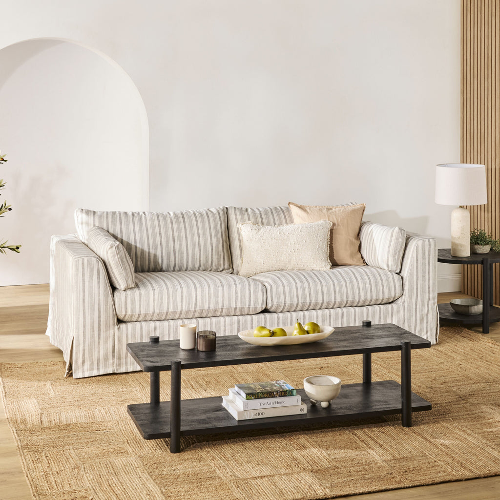 Manon 3 Seater Sofa Linen Stripe