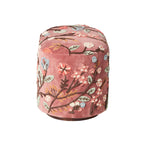 Freya Ottoman brodé velours rose