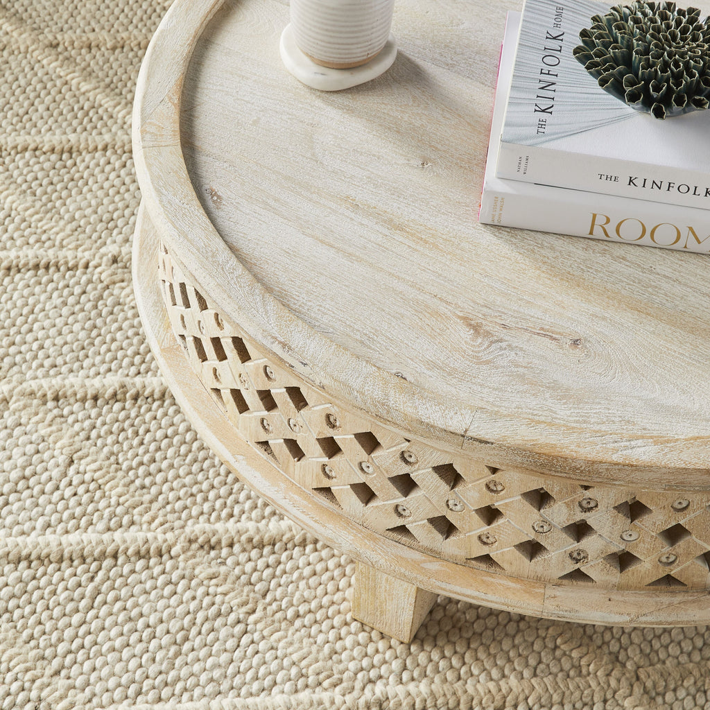 Salu Boho Mango Wood Coffee Table Natural Brown