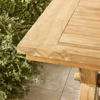 Table de salle à manger en bois massif de teck recyclé à piètement croisé naturel 400cm