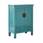 Bahut 2 portes et 2 tiroirs Sansha turquoise