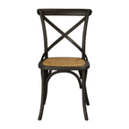 Chaise de salle à manger provinciale à dossier croisé noire