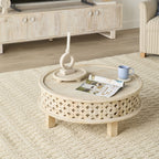 Table basse Salu Boho en manguier marron naturel
