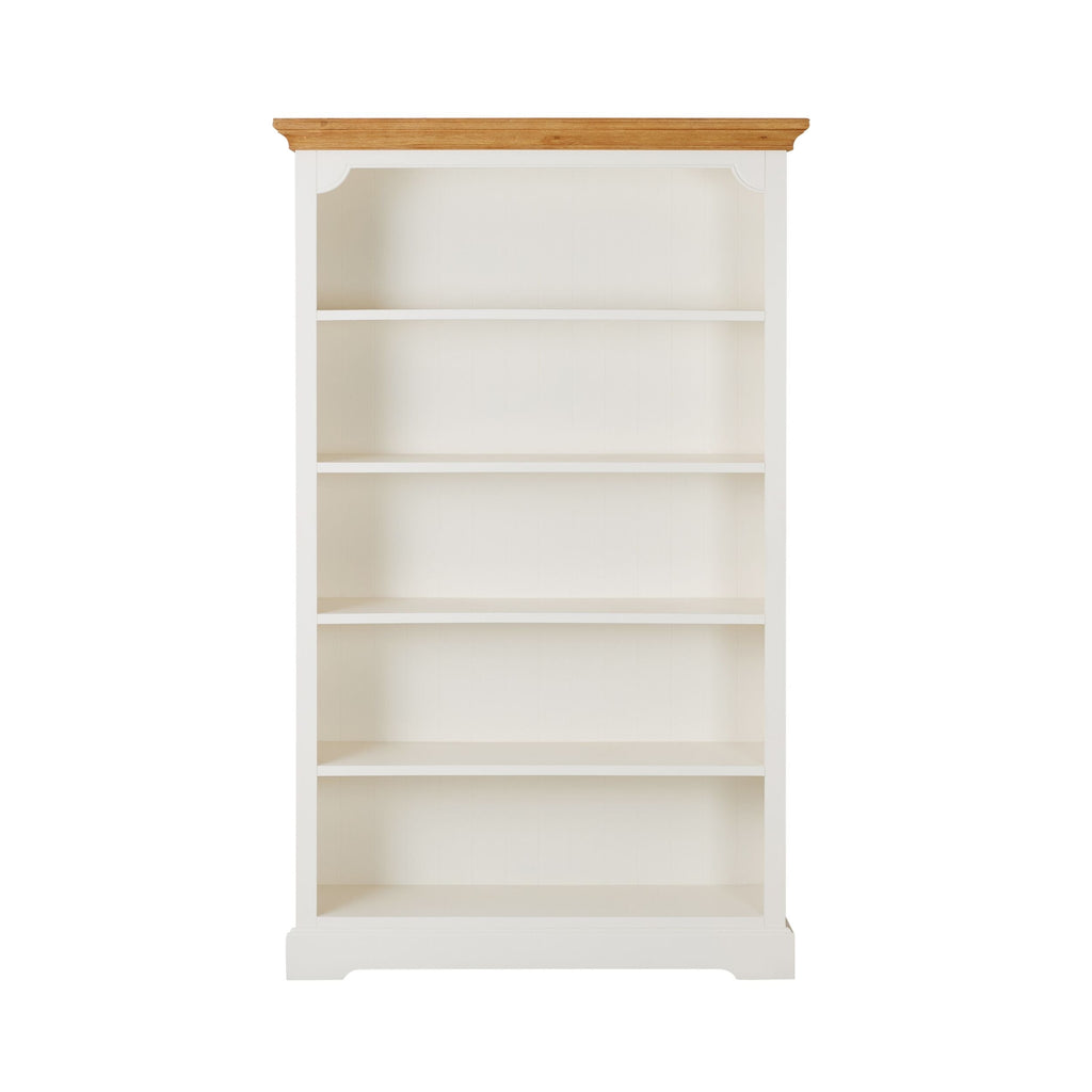 Clover Large Open Timber Bookcase White 203x127cm