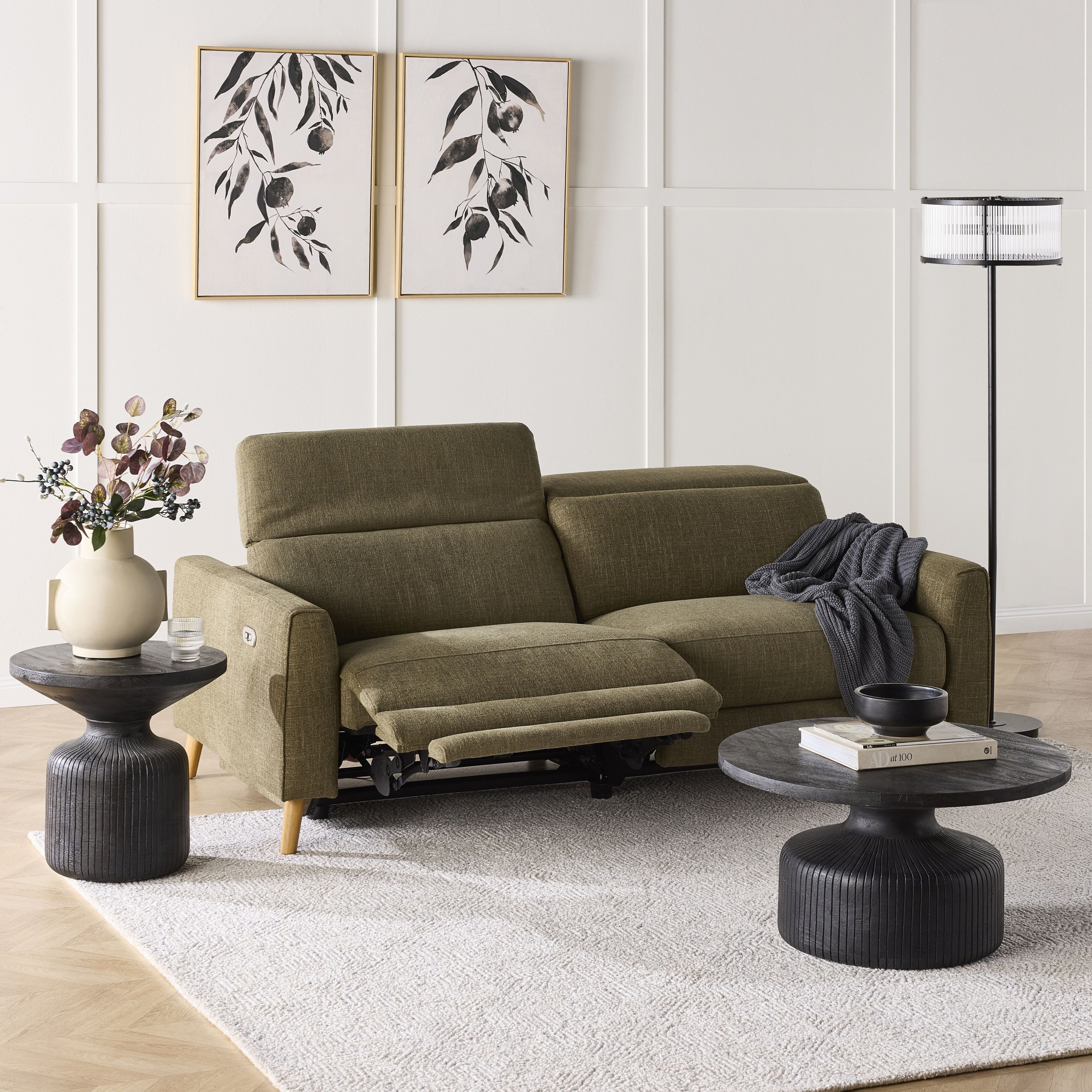 Dunaway 2 Seater Recliner Sofa Daintree Green