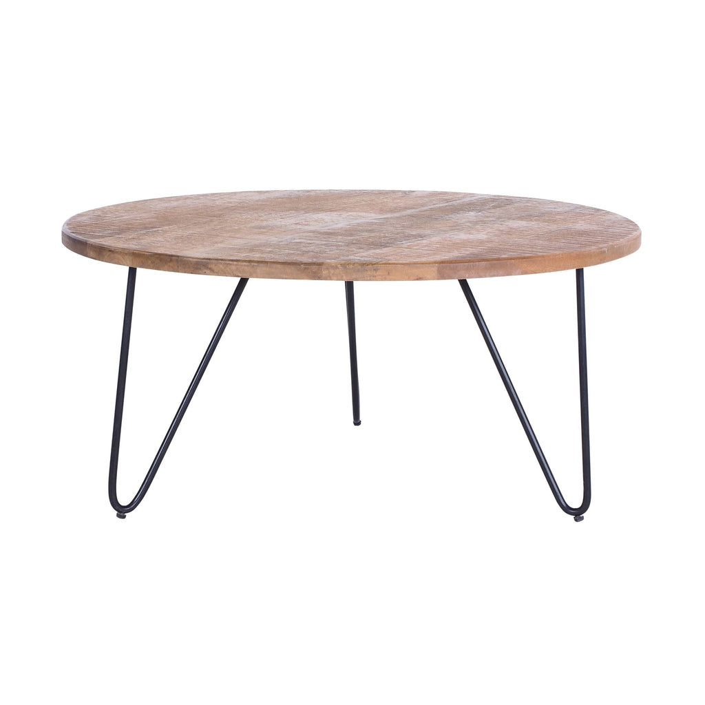 Parker Round Solid Timber Coffee Table Natural Walnut