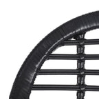 Chaise de salle à manger d'extérieur en osier mat noir Deck