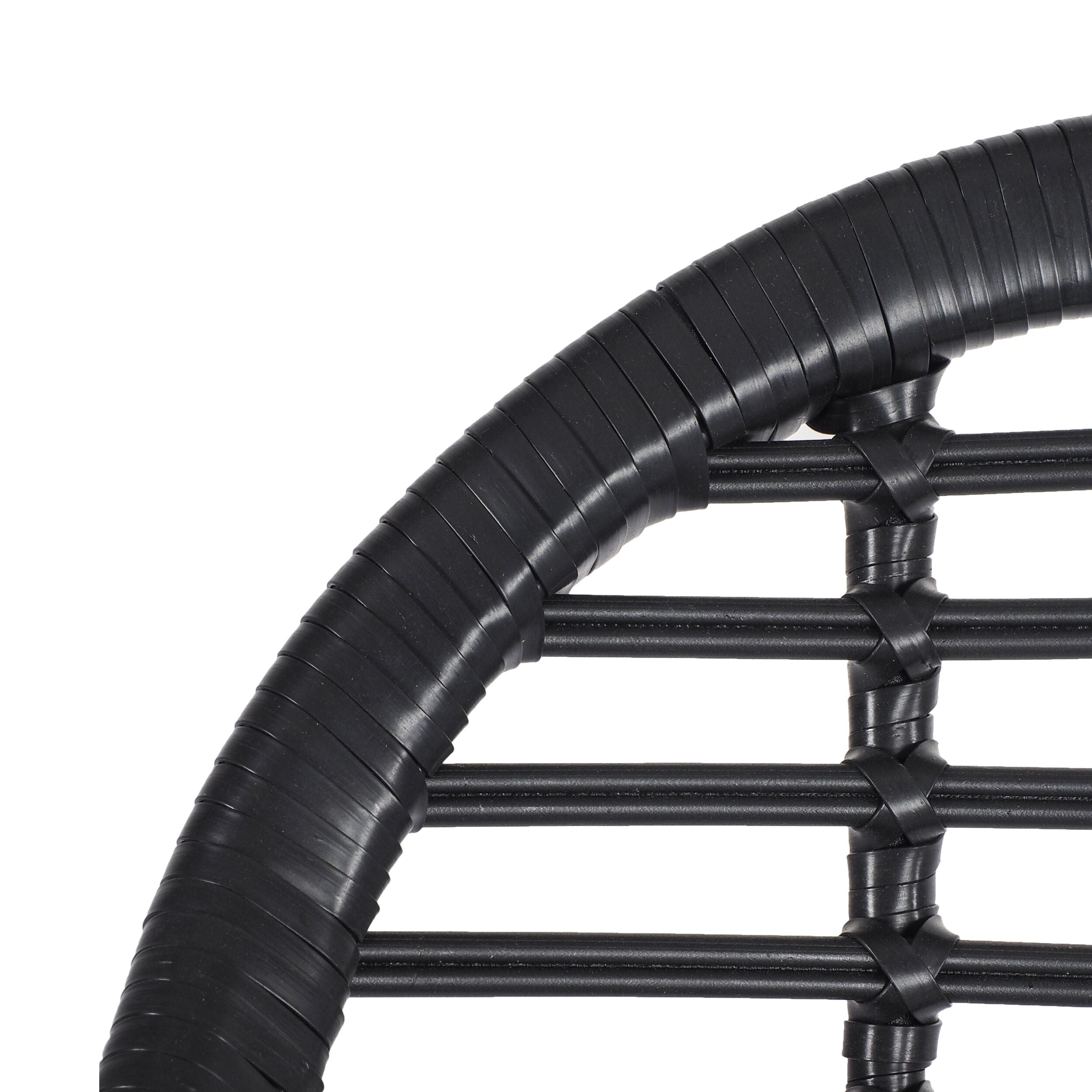 Deck Outdoor Wicker Dining Chair Matte Black