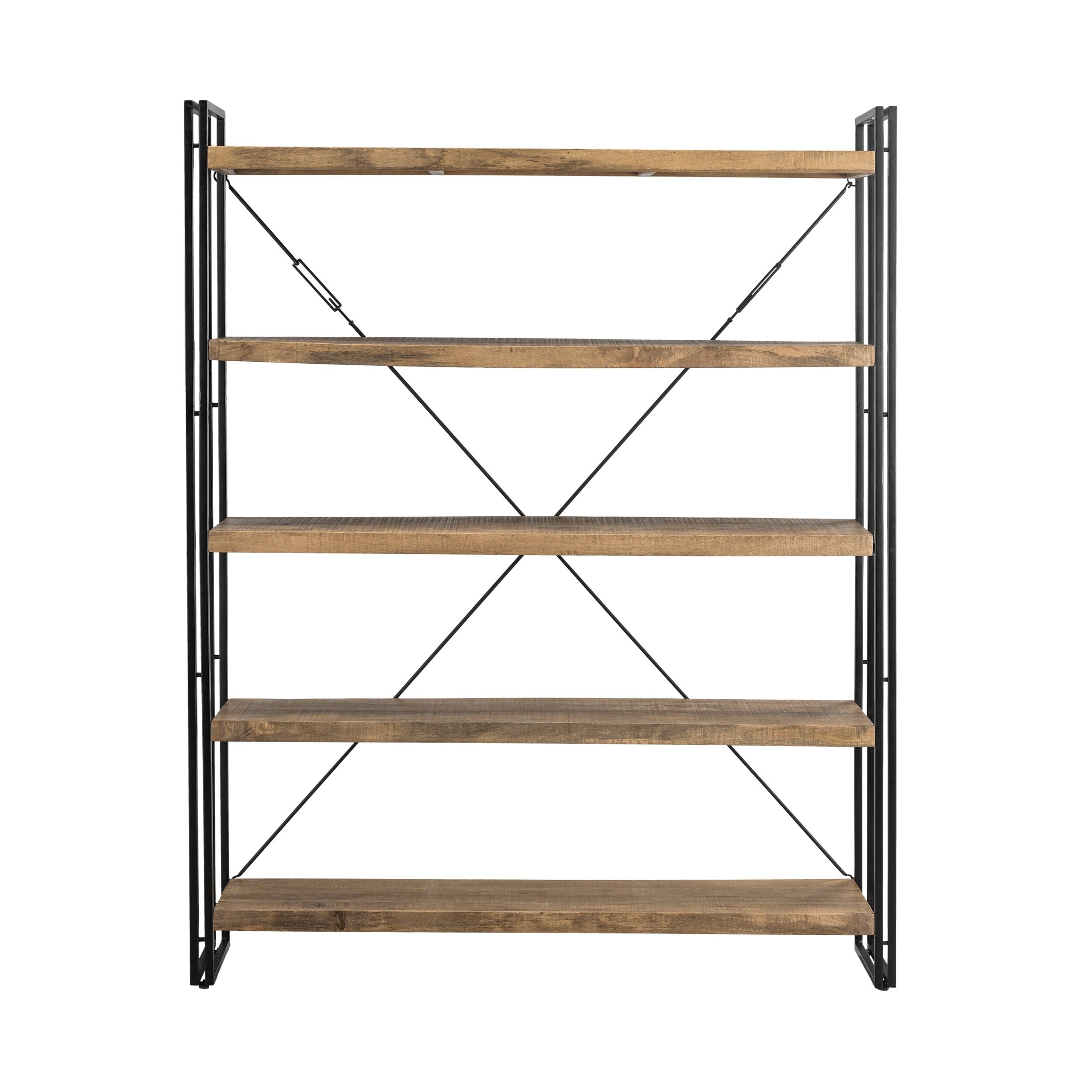 Fulham Mid Century Timber Large Shelving Unit Natural 200x160cm