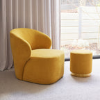 Pouf rond Edie Solace Moutarde