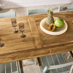 Table de salle à manger en bois massif de teck recyclé à piètement croisé naturel 400cm