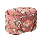 Freya Ottoman brodé velours rose