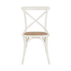 Chaise de salle à manger à dossier croisé Provinciale Blanc Vintage
