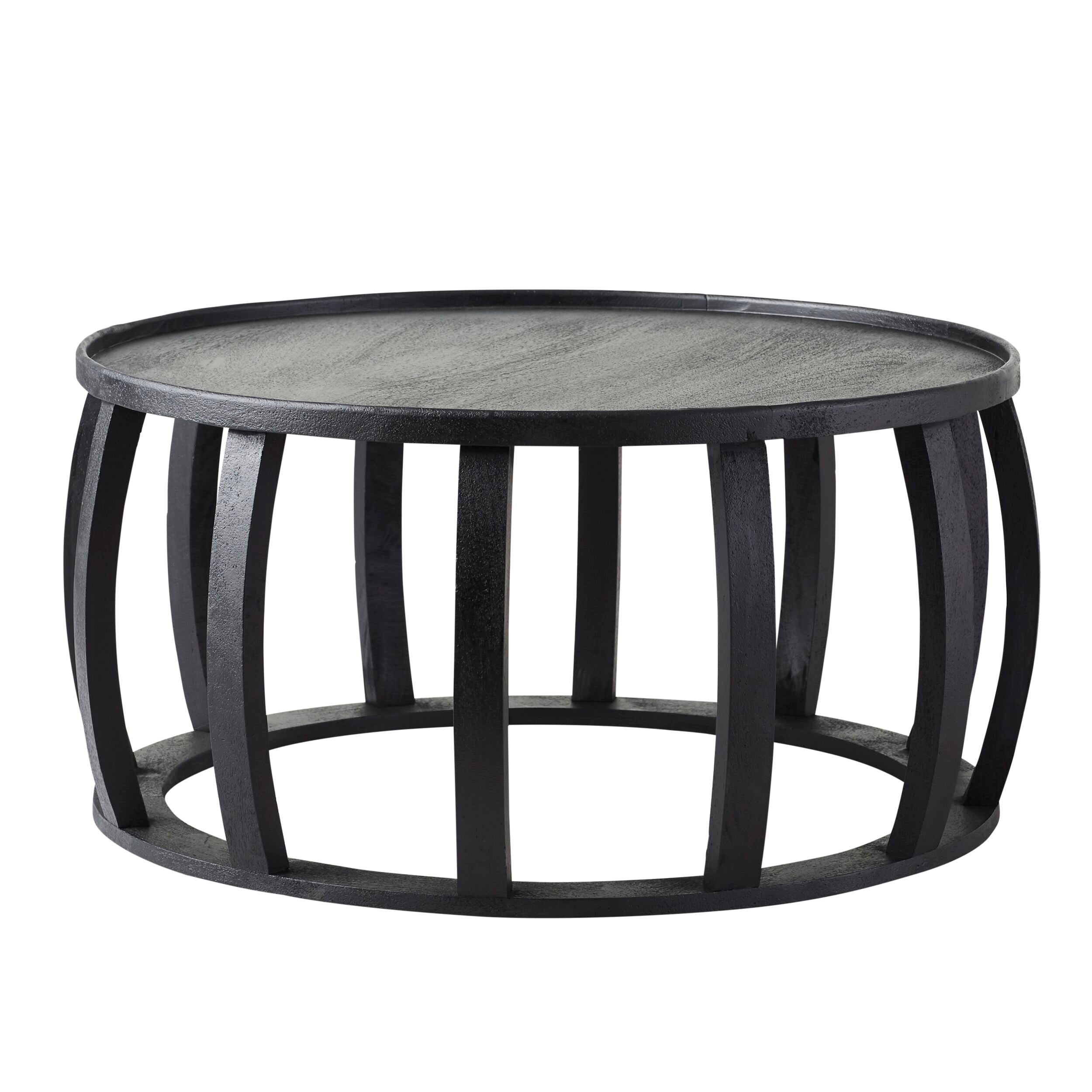 Ink Round Solid Timber Coffee Table Matte Black
