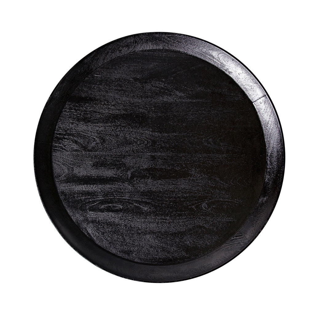 Luna Round Solid Timber Coffee Table Matte Black