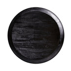Table basse ronde en bois massif Luna - Noir mat