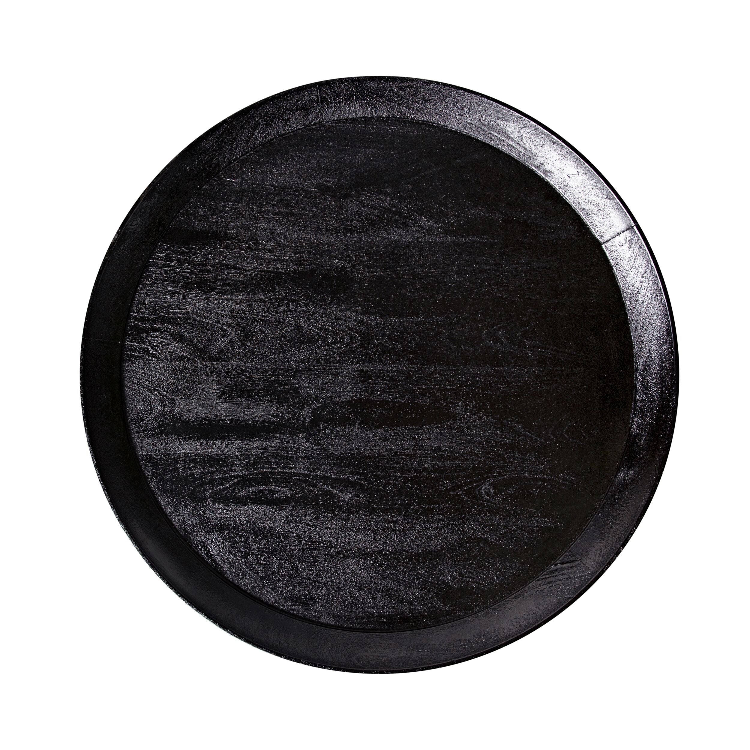 Luna Round Solid Timber Coffee Table Matte Black