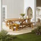 Table à manger en bois massif de récupération Antigua, naturelle 255 cm